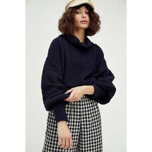 Free People Be Yours Pullover Sweater S Chenille Chunky Knit Oversized Comfy New